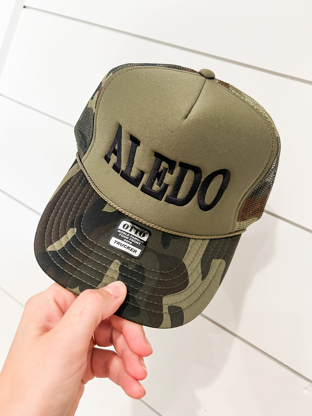 ALEDO hat | camo trucker/black