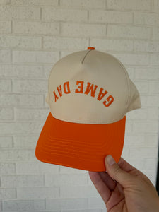 GAMEDAY hat | cream + orange/ orange