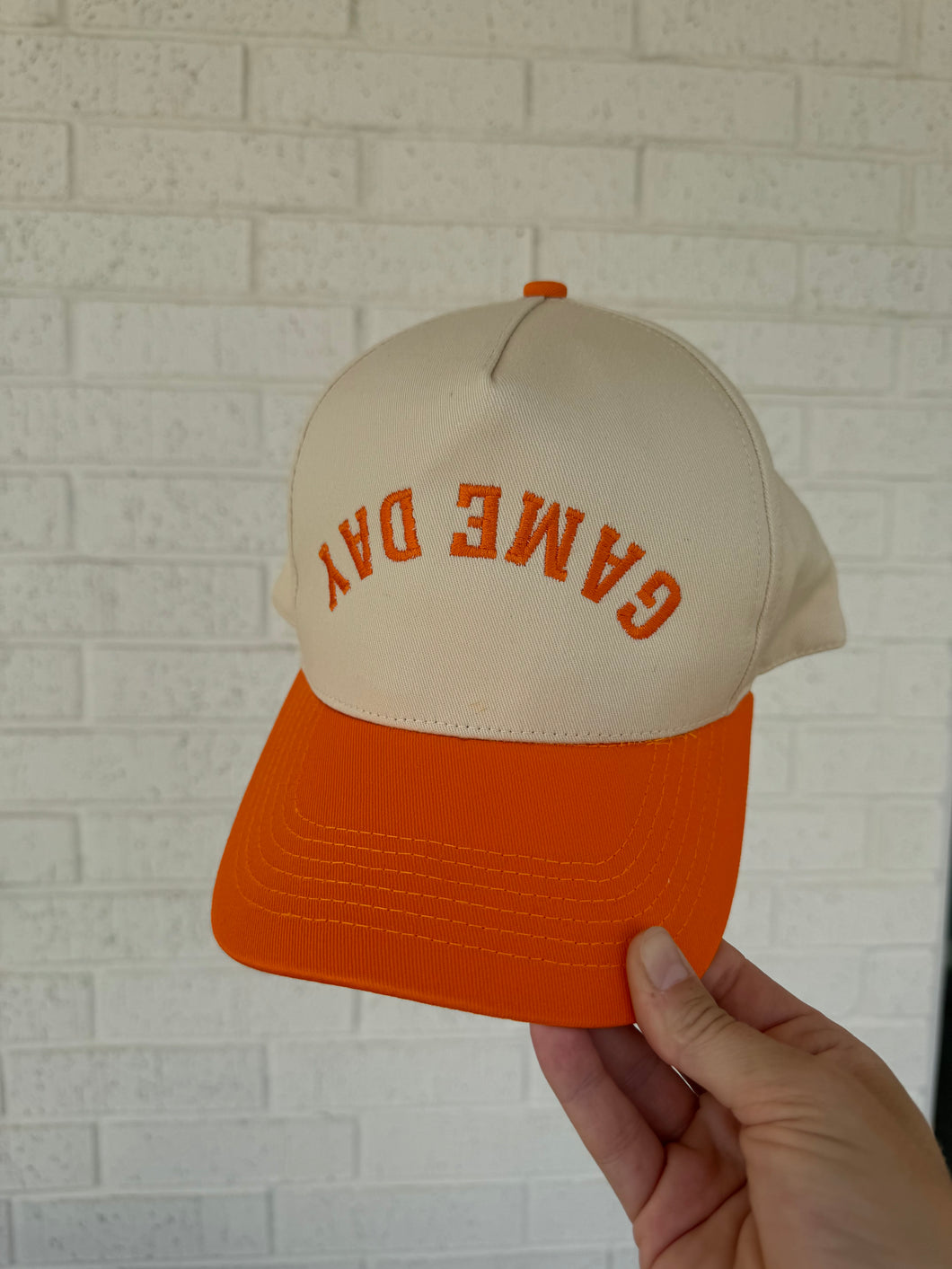 GAMEDAY hat | cream + orange/ orange