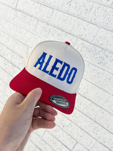 ALEDO hat | cream + red/ royal