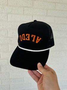 ALEDO hat | black trucker/orange