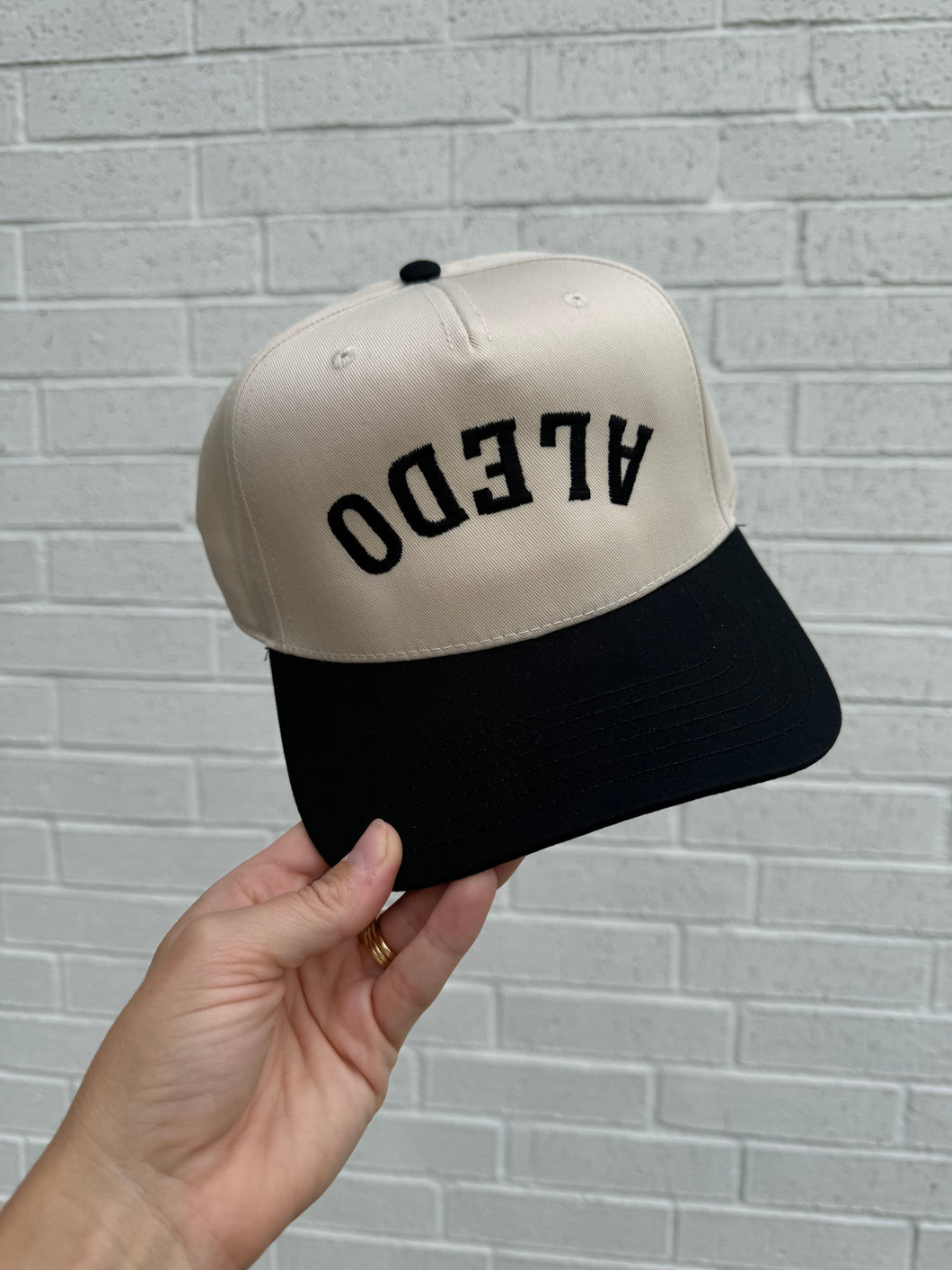 ALEDO hat | cream+ black/black